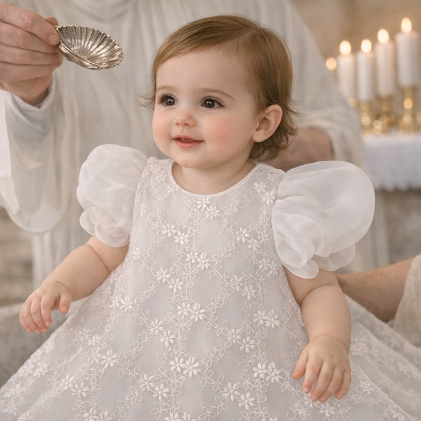Elegant Baptism & Flower Girl Dress – Perfect for Special Occasions ,.This dress comes with free socks
