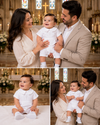 Baby Boy 4‑Piece Christening Outfit – Organic Cotton White Baptism Romper Set with Hat, Bib &Socks