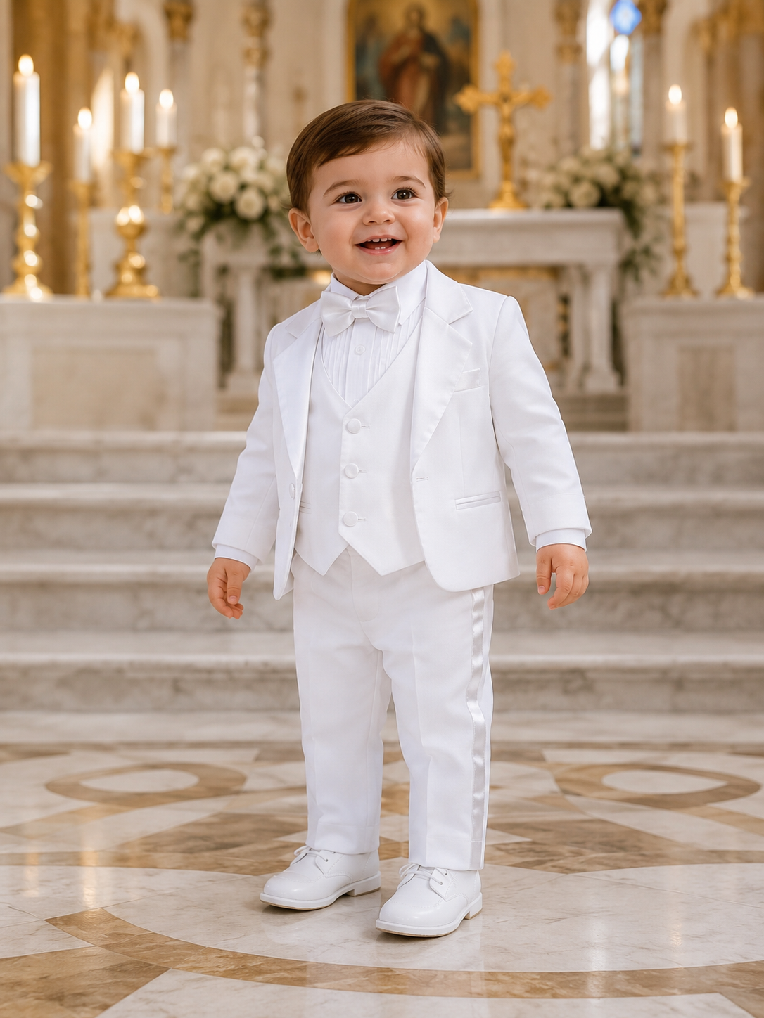Baby Boy Baptism Suit White Christening Outfit for Toddlers – Formal Church & First Birthday Outfit