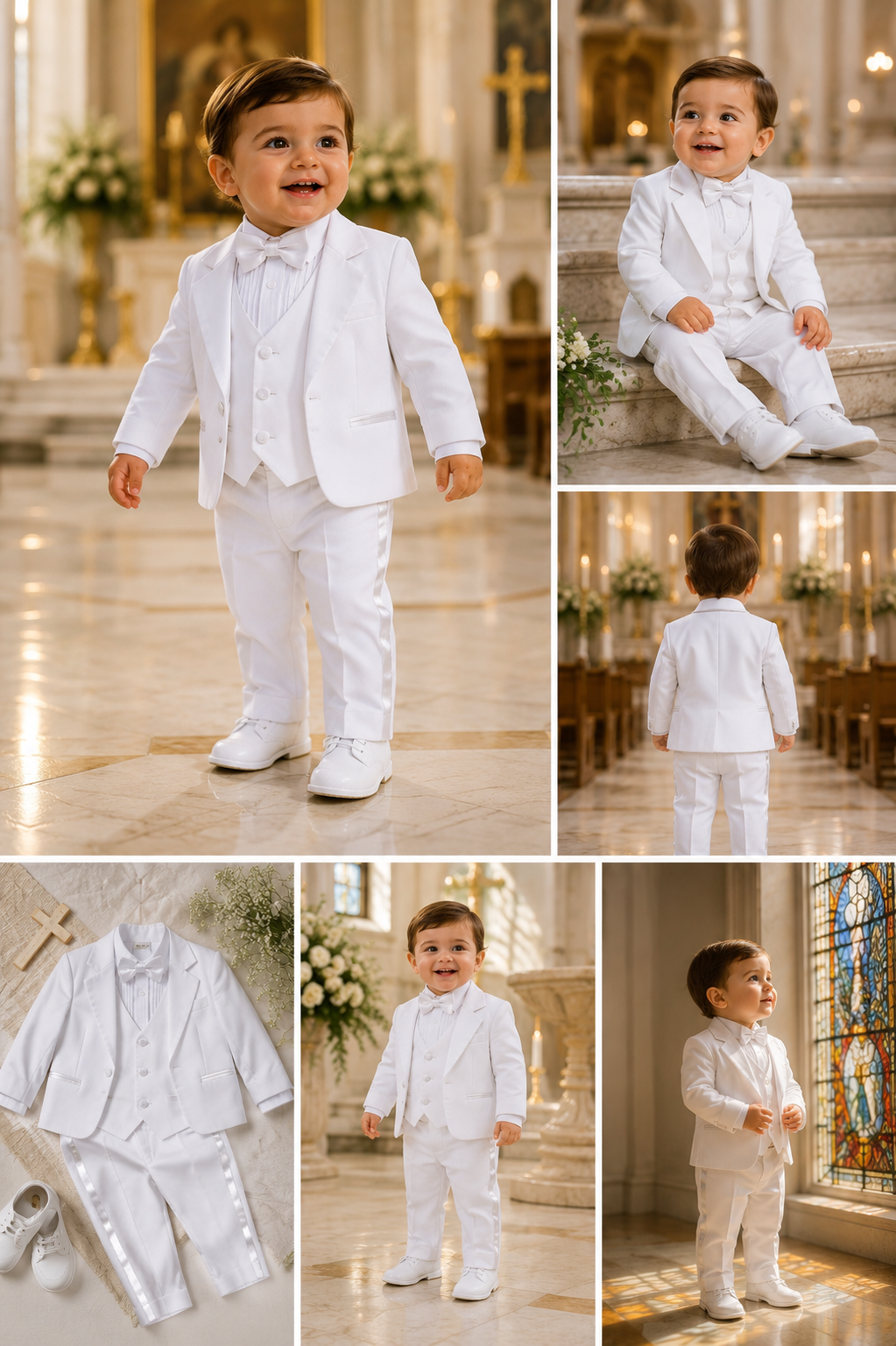 Baby Boy Baptism Suit White Christening Outfit for Toddlers – Formal Church & First Birthday Outfit