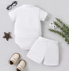 4-Piece Ivory Baby Boy Baptism Outfit – Elegant Christening Suit with Socks for Infants & Toddlers
